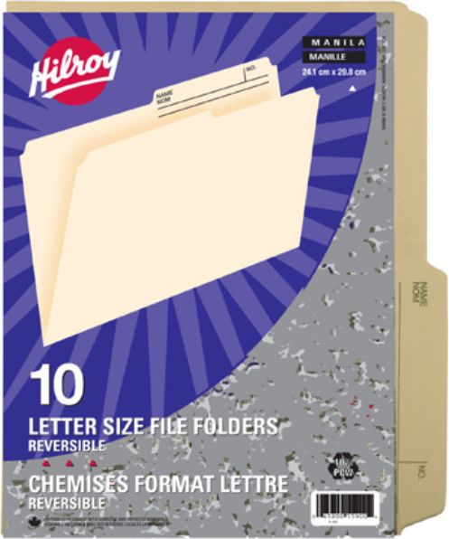 FILE FLDR 10PK LTTR MANILA