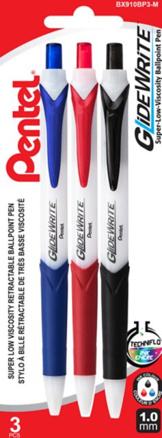 GLIDEWRITE BALLPOINT  3PK ASST